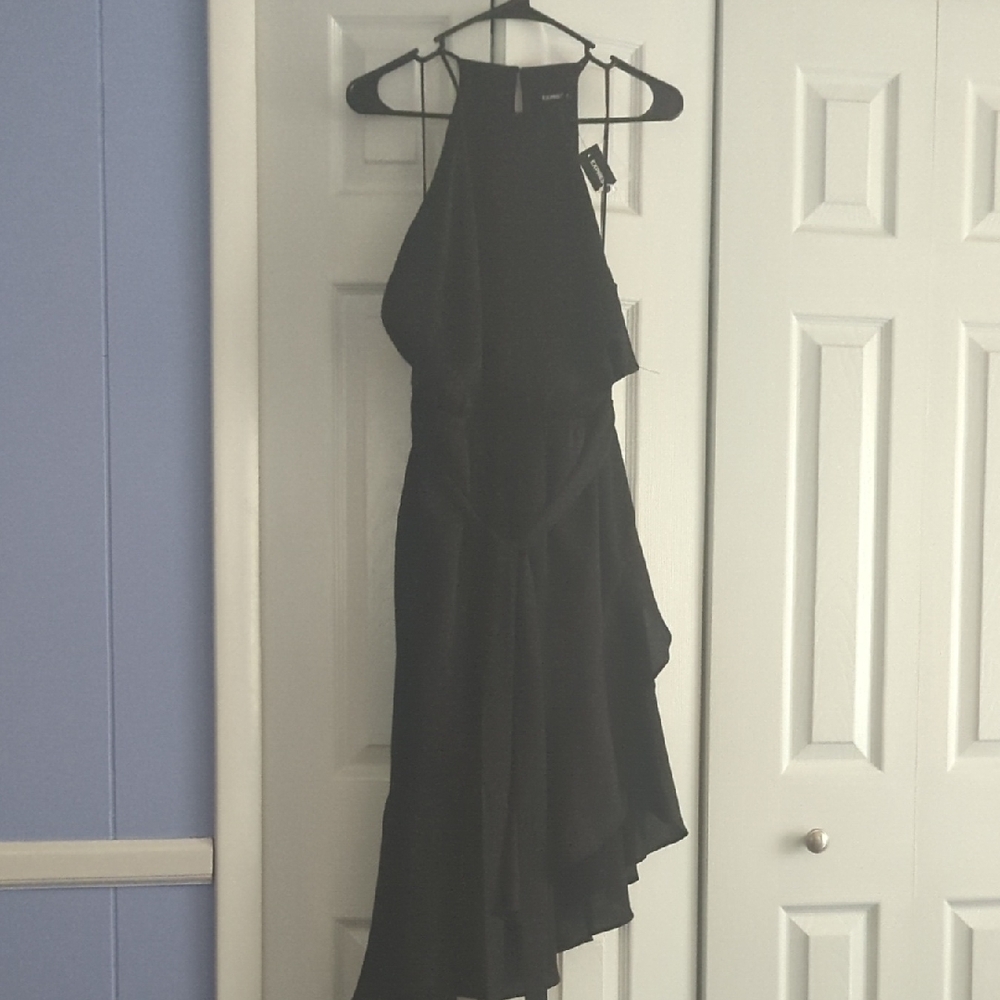 Express Elegant Black Asymmetrical Dress